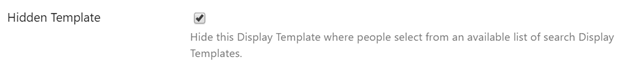 Hidden template checkbox